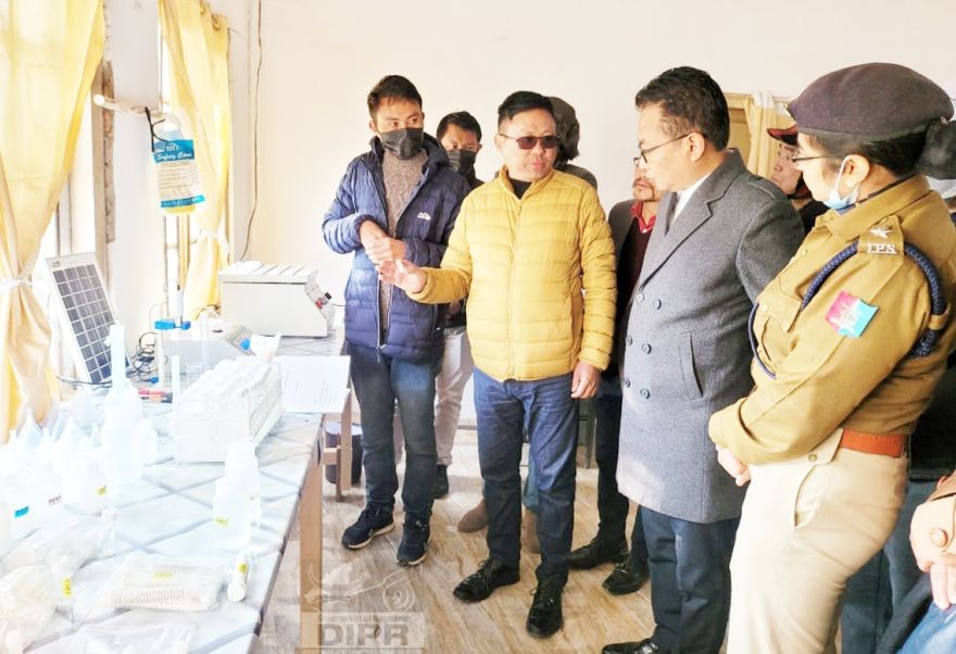 APC Nagaland Y Kikheto Sema, IAS inaugurates the mini soil testing laboratory at SDO (Soil) Office, Noklak on February 10. (DIPR Photo)